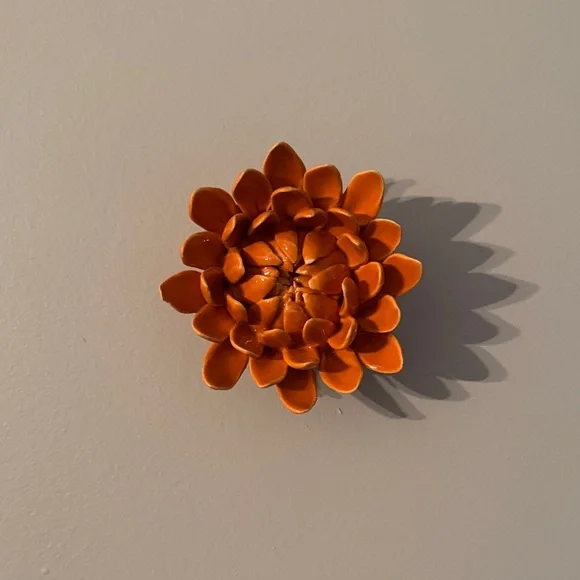 Vibrant Orange Dahlia Ceramic Flower Sculpture by Chive - Picture 12 of 12
